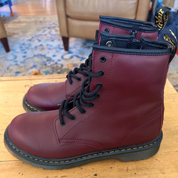 Dr. Martens Shoes - Dr. Martens 8-Eye Delaney Boot - Big Kid - Cherry